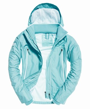 Superdry Tech Velocity SD-Windcheater Női Kabát Világos Türkiz/Fehér | ZATUL8947